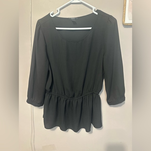 Forever 21 Tops - Forever 21 Black Peplum 3/4 Sleeve Blouse